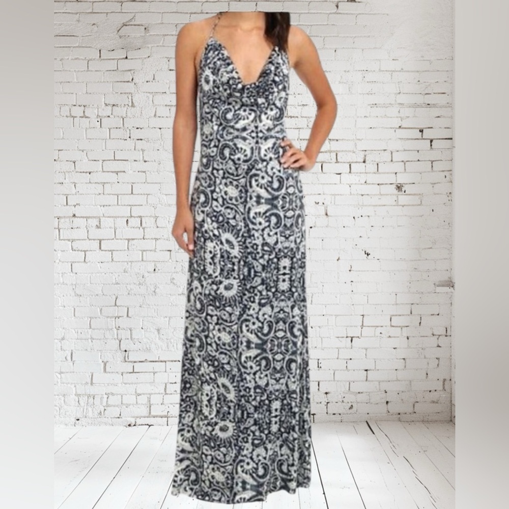 Chaser Cowl Neck Maxi Dress XS NWT | Batik Print + Soft Drape | Boutique Boho - Picture 2 of 11